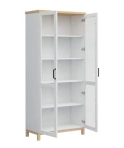 Brw Vaisseliers Vaisselier 2 Portes Blanc Et Naturel -Vaisseliers Soldes Magasin vaisselier 2 portes blanc et naturel 5