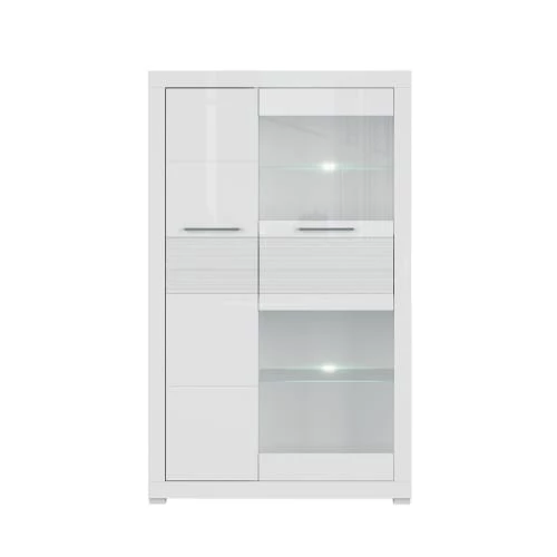 Brw Vaisseliers Vaisselier 2 Portes Blanc Laqué 2 Brw Vaisseliers Vaisselier 2 Portes Blanc Laqué – Image 2