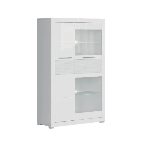 Brw Vaisseliers Vaisselier 2 Portes Blanc Laqué 1 Brw Vaisseliers Vaisselier 2 Portes Blanc Laqué
