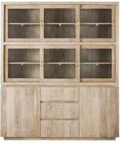 Maisons Du Monde Vaisseliers Vaisselier 2 Portes Coulissantes Et 3 Tiroirs Finition Blanchie