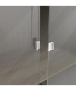 Calicosy Vaisseliers Vaisselier 2 Portes Coulissantes L92x H180 Cm - Décor Blanc Et Bois -Vaisseliers Soldes Magasin vaisselier 2 portes coulissantes l92x h180 cm decor blanc et bois 4