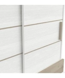 Calicosy Vaisseliers Vaisselier 2 Portes Coulissantes L92x H180 Cm - Décor Blanc Et Bois -Vaisseliers Soldes Magasin vaisselier 2 portes coulissantes l92x h180 cm decor blanc et bois 5