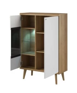 Its Vaisseliers Vaisselier 2 Portes Naturel Et Blanc -Vaisseliers Soldes Magasin vaisselier 2 portes naturel et blanc 2