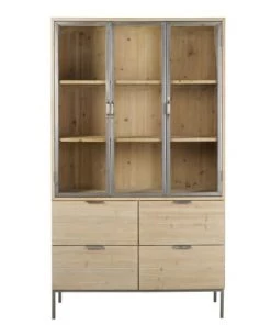 Maisons Du Monde Vaisseliers Vaisselier 3 Portes, 4 Tiroirs Finition Blanchie Et Gris