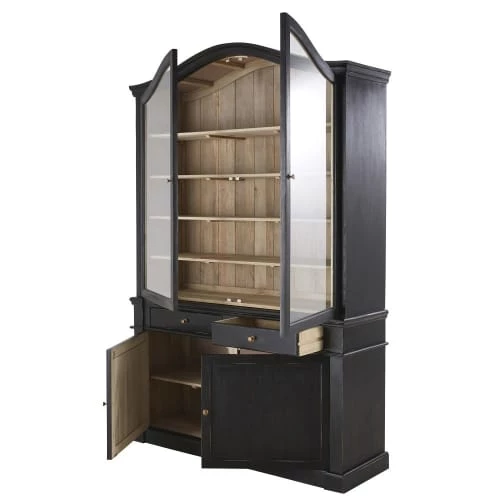 Maisons Du Monde Vaisseliers Vaisselier 4 Portes 2 Tiroirs En Manguier Massif Noir 2 Maisons Du Monde Vaisseliers Vaisselier 4 Portes 2 Tiroirs En Manguier Massif Noir – Image 2