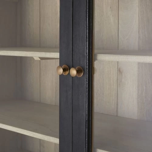 Maisons Du Monde Vaisseliers Vaisselier 4 Portes 2 Tiroirs En Manguier Massif Noir 3 Maisons Du Monde Vaisseliers Vaisselier 4 Portes 2 Tiroirs En Manguier Massif Noir – Image 3