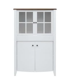 Brw Vaisseliers Vaisselier 4 Portes Blanc Et Naturel D'acacia 5 Brw Vaisseliers Vaisselier 4 Portes Blanc Et Naturel D'acacia -Vaisseliers Soldes Magasin vaisselier 4 portes blanc et naturel d acacia 2