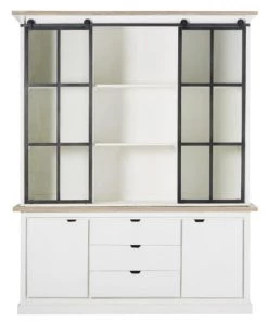 Maisons Du Monde Vaisseliers Vaisselier 4 Portes En Manguier Massif Blanc Et Verre Trempé