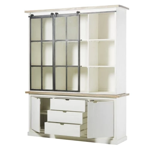 Maisons Du Monde Vaisseliers Vaisselier 4 Portes En Manguier Massif Blanc Et Verre Trempé 3 Maisons Du Monde Vaisseliers Vaisselier 4 Portes En Manguier Massif Blanc Et Verre Trempé – Image 3