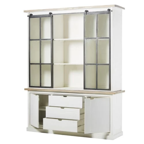 Maisons Du Monde Vaisseliers Vaisselier 4 Portes En Manguier Massif Blanc Et Verre Trempé 4 Maisons Du Monde Vaisseliers Vaisselier 4 Portes En Manguier Massif Blanc Et Verre Trempé – Image 4