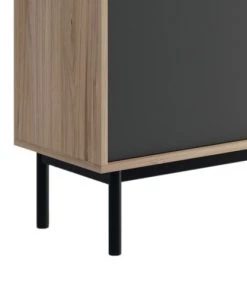 Its Vaisseliers Vaisselier 4 Portes Naturel Et Gris Anthracite Mat -Vaisseliers Soldes Magasin vaisselier 4 portes naturel et gris anthracite mat 2