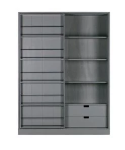 Woood Vaisseliers Vaisselier à Porte Coulissante En Pin Gris