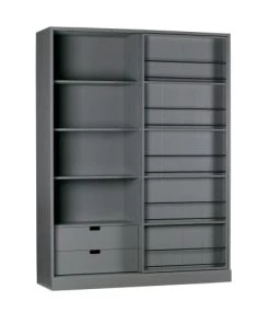 Woood Vaisseliers Vaisselier à Porte Coulissante En Pin Gris -Vaisseliers Soldes Magasin vaisselier a porte coulissante en pin gris 3