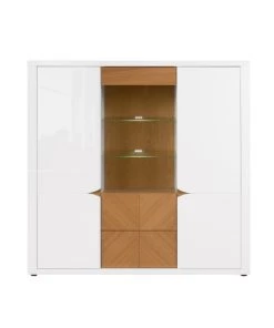 Brw Vaisseliers Vaisselier Bas 2 Portes 2 Tiroirs Blanc Laqué Et Naturel 5 Brw Vaisseliers Vaisselier Bas 2 Portes 2 Tiroirs Blanc Laqué Et Naturel -Vaisseliers Soldes Magasin vaisselier bas 2 portes 2 tiroirs blanc laque et naturel 2