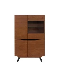 Brw Vaisseliers Vaisselier Bas 4 Portes Naturel Foncé -Vaisseliers Soldes Magasin vaisselier bas 4 portes naturel fonce 2