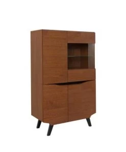 Brw Vaisseliers Vaisselier Bas 4 Portes Naturel Foncé