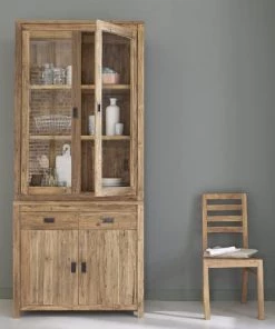 Bois Dessus Bois Dessous Vaisseliers Vaisselier En Bois De Teck Recyclé 4 Portes 2 Tiroirs -Vaisseliers Soldes Magasin vaisselier en bois de teck recycle 4 portes 2 tiroirs 2