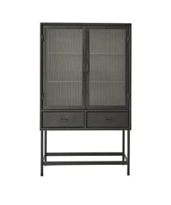 Bois Dessus Bois Dessous Vaisseliers Vaisselier En Métal Et Verre Ondulé 2 Portes 2 Tiroirs