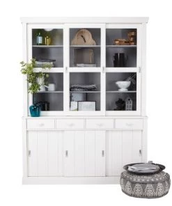 Woood Vaisseliers Vaisselier En Pin 6 Portes 4 Tiroirs Blanc -Vaisseliers Soldes Magasin vaisselier en pin 6 portes 4 tiroirs blanc 2