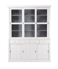 Woood Vaisseliers Vaisselier En Pin 6 Portes 4 Tiroirs Blanc