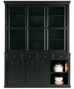 Woood Vaisseliers Vaisselier En Pin 6 Portes 4 Tiroirs Blanc -Vaisseliers Soldes Magasin vaisselier en pin 6 portes 4 tiroirs blanc 4