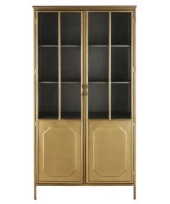 Maisons Du Monde Vaisseliers Vaisselier Industriel 2 Portes En Métal Coloris Laiton Patiné Et Vieilli