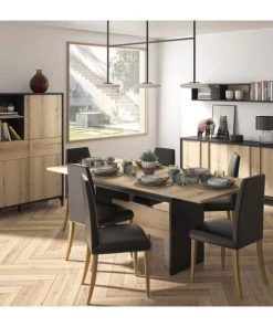 Vaisseliers Soldes Magasin -Vaisseliers Soldes Magasin vaisselier industriel 3 portes 1 tiroir l94 x h153 x p41 cm marron 1