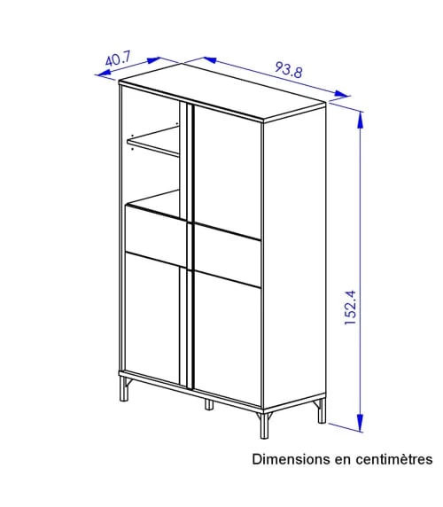 Calicosy Vaisseliers Vaisselier Industriel 3 Portes 1 Tiroir - L94 X H153 X P41 Cm - Marron 6 Calicosy Vaisseliers Vaisselier Industriel 3 Portes 1 Tiroir - L94 X H153 X P41 Cm - Marron – Image 6