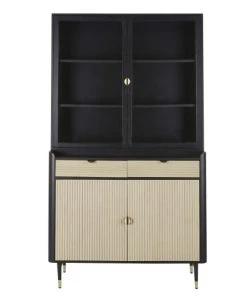 Maisons Du Monde Vaisseliers Vaisselier Vintage 4 Portes 2 Tiroirs Noir Mat