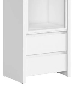 Brw Vitrines Vitrine 1 Porte 2 Tiroirs Blanche -Vaisseliers Soldes Magasin vitrine 1 porte 2 tiroirs blanche 2