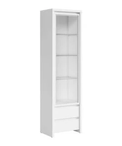 Brw Vitrines Vitrine 1 Porte 2 Tiroirs Blanche
