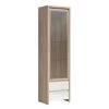 Brw Vitrines Vitrine 1 Porte 2 Tiroirs Naturelle Et Blanche