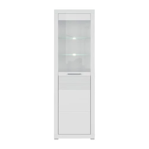Brw Vitrines Vitrine 1 Porte Blanc Laqué 2 Brw Vitrines Vitrine 1 Porte Blanc Laqué – Image 2