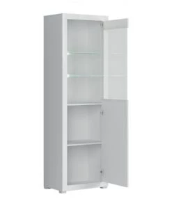 Brw Vitrines Vitrine 1 Porte Blanc Laqué 5 Brw Vitrines Vitrine 1 Porte Blanc Laqué -Vaisseliers Soldes Magasin vitrine 1 porte blanc laque 2