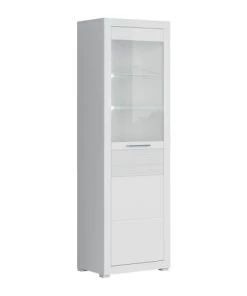 Brw Vitrines Vitrine 1 Porte Blanc Laqué