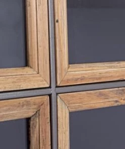 Hellin Vitrines Vitrine 1 Porte En Bois Et Métal -Vaisseliers Soldes Magasin vitrine 1 porte en bois et metal 2