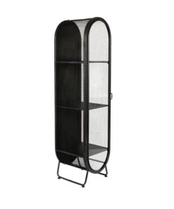 Dutchbone Vitrines Vitrine 1 Porte En Métal Noir -Vaisseliers Soldes Magasin vitrine 1 porte en metal noir 3