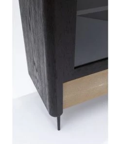 Kare Design Vitrines Vitrine 2 Portes 1 Tiroir En Peuplier Et Chêne Brun -Vaisseliers Soldes Magasin vitrine 2 portes 1 tiroir en peuplier et chene brun 2