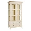 Altobuy Vitrines Vitrine 2 Portes 4 Tiroirs Pin Massif Et Mdf Naturel Et Crème