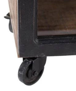 Altobuy Vitrines Vitrine 2 Portes 5 Niveaux Noir Et Bois -Vaisseliers Soldes Magasin vitrine 2 portes 5 niveaux noir et bois 3