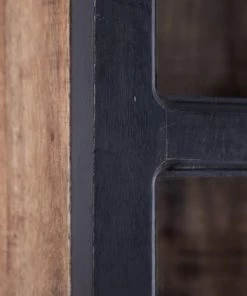 Altobuy Vitrines Vitrine 2 Portes 5 Niveaux Noir Et Bois -Vaisseliers Soldes Magasin vitrine 2 portes 5 niveaux noir et bois 4