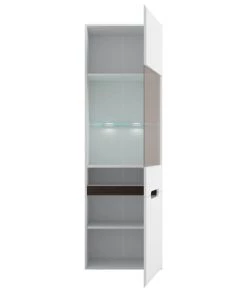 Brw Vitrines Vitrine 2 Portes Avec Led Blanc Laqué Et Naturel 5 Brw Vitrines Vitrine 2 Portes Avec Led Blanc Laqué Et Naturel -Vaisseliers Soldes Magasin vitrine 2 portes avec led blanc laque et naturel 2