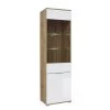 Brw Vitrines Vitrine 2 Portes Blanche Et Naturelle