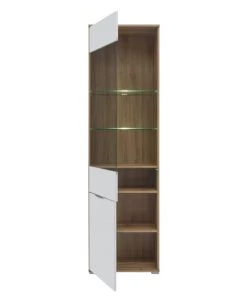 Brw Vitrines Vitrine 2 Portes Blanche Et Naturelle -Vaisseliers Soldes Magasin vitrine 2 portes blanche et naturelle 8