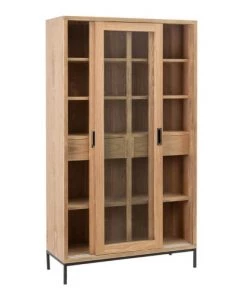 Altobuy Vitrines Vitrine 2 Portes Coulissantes Bois Massif Et Métal -Vaisseliers Soldes Magasin vitrine 2 portes coulissantes bois massif et metal 2