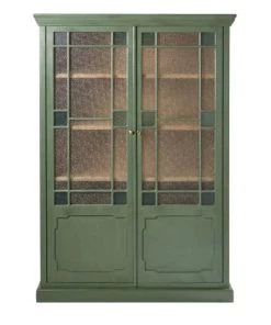 Maisons Du Monde Vitrines Vitrine 2 Portes En Acacia Massif Vert Et Verre Granité