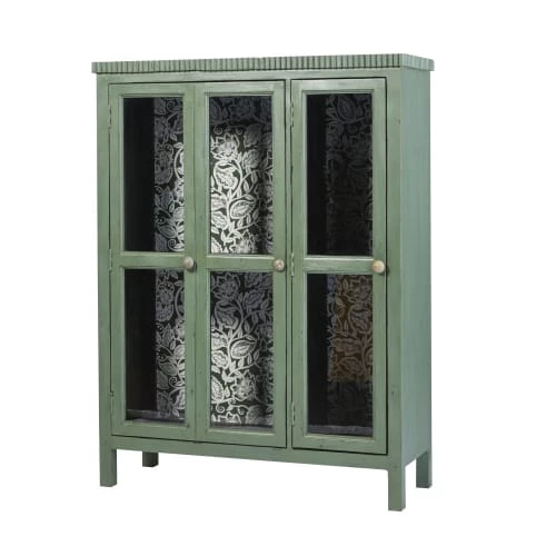 Maisons Du Monde Vitrines Vitrine 2 Portes En Acacia Massif Vert Et Verre Trempé 2 Maisons Du Monde Vitrines Vitrine 2 Portes En Acacia Massif Vert Et Verre Trempé – Image 2