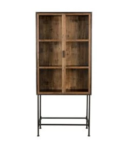 Dutchbone Vitrines Vitrine 2 Portes En Bois Clair Recyclé Et Métal
