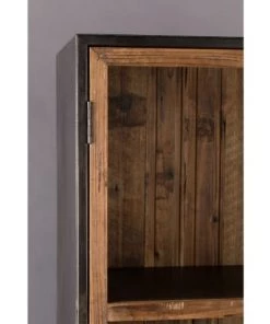 Dutchbone Vitrines Vitrine 2 Portes En Bois Clair Recyclé Et Métal -Vaisseliers Soldes Magasin vitrine 2 portes en bois clair recycle et metal 4