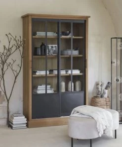 Maisons Du Monde Vitrines Vitrine 2 Portes En Pin Massif Et Verre Trempé -Vaisseliers Soldes Magasin vitrine 2 portes en pin massif et verre trempe 1000 14 2 199016 5